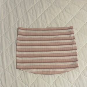 Striped Pink and White Women's tube top